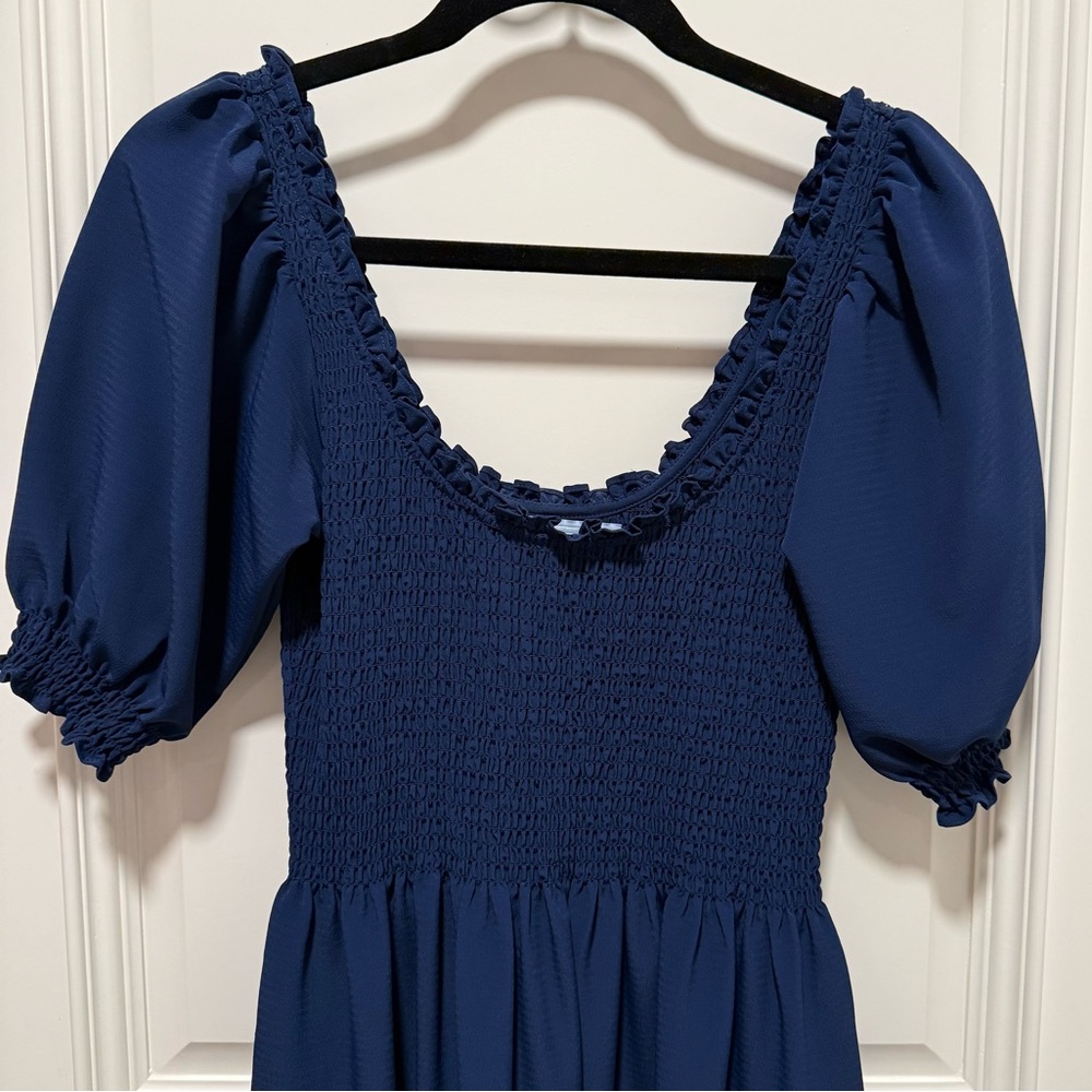 Hill House Louisa Nap Dress Navy XS Feminine Cottagecore Minimalist Chic - Picture 6 of 7
